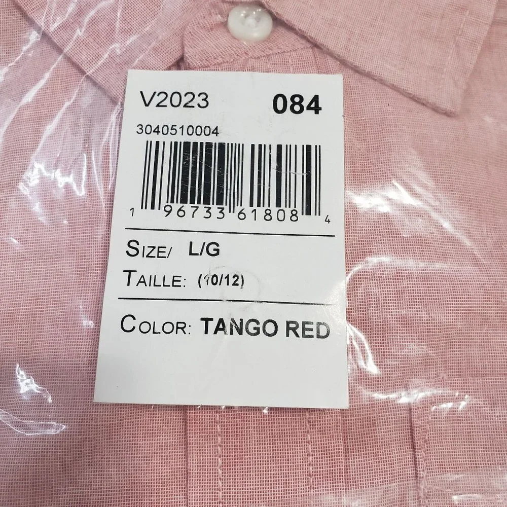 New The Children's Place  Boys Poplin Button Down Shirt - Tango Red Size L 10/12